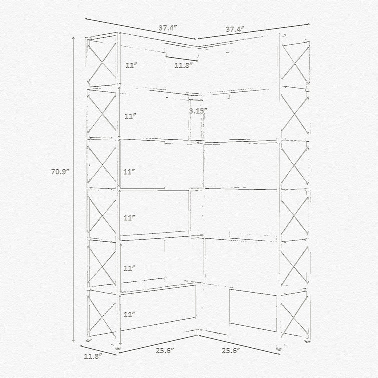 17 Stories Corner Bookcase Wayfair Canada